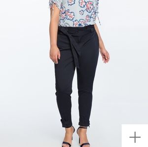 Eloquii Paperbag Pant with Ankle Ties, Size 16